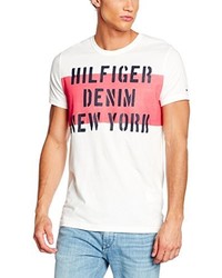 weißes T-shirt von Hilfiger Denim