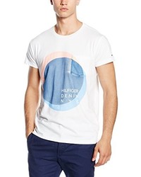 weißes T-shirt von Hilfiger Denim