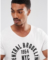 weißes T-shirt von Selected