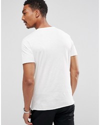 weißes T-shirt von Selected