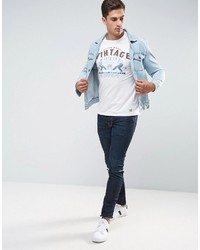 weißes T-shirt von Jack and Jones