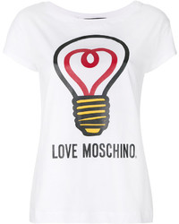 weißes T-shirt von Love Moschino
