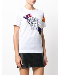 weißes T-shirt von Versace