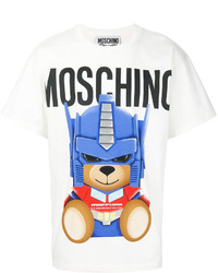 weißes T-shirt von Moschino