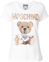 weißes T-shirt von Moschino