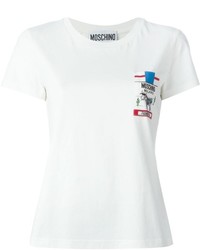 weißes T-shirt von Moschino