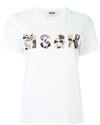 weißes T-shirt von MSGM