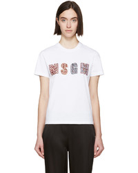 weißes T-shirt von MSGM