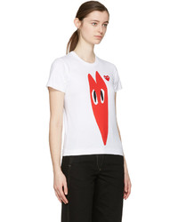 weißes T-shirt von Comme des Garcons