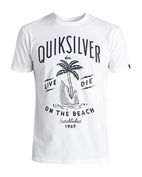 weißes T-shirt von Quiksilver