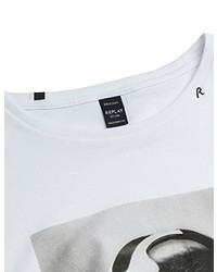 weißes T-shirt von Replay