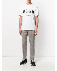 weißes T-shirt von MSGM