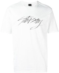 weißes T-shirt von Stussy