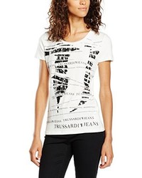 weißes T-shirt von TRUSSARDI JEANS by Trussardi