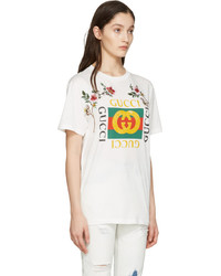 weißes T-shirt von Gucci