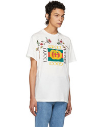 weißes T-shirt von Gucci