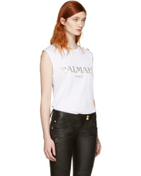 weißes T-shirt von Balmain