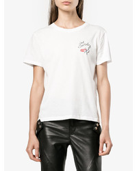 weißes T-shirt von Saint Laurent