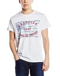 weißes T-shirt von Wrangler