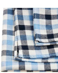 weißes und blaues Baumwolle Einstecktuch mit Vichy-Muster von Asos