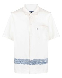 weißes und blaues bedrucktes Kurzarmhemd von Levi's Made & Crafted