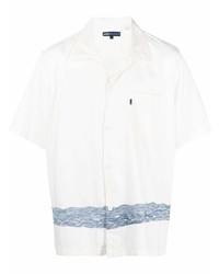 weißes und blaues bedrucktes Kurzarmhemd von Levi's