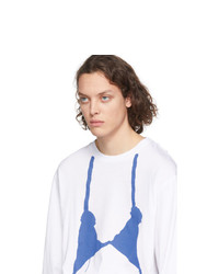 weißes und blaues bedrucktes Langarmshirt von Random Identities