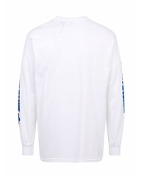 weißes und blaues bedrucktes Langarmshirt von Supreme