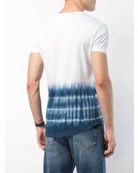 weißes und blaues bedrucktes T-Shirt mit einem Rundhalsausschnitt von Orlebar Brown