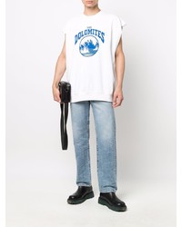 weißes und blaues bedrucktes Trägershirt von Diesel