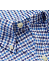 weißes und blaues Businesshemd mit Vichy-Muster von Polo Ralph Lauren