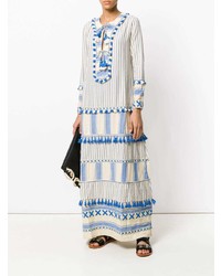 weißes und blaues Folklore Kleid von Dodo Bar Or