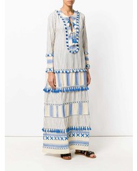 weißes und blaues Folklore Kleid von Dodo Bar Or