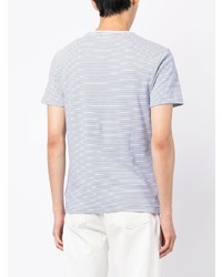 weißes und blaues horizontal gestreiftes T-Shirt mit einem Rundhalsausschnitt von Polo Ralph Lauren