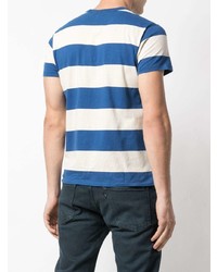 weißes und blaues horizontal gestreiftes T-Shirt mit einem Rundhalsausschnitt von Levi's Vintage Clothing