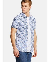 weißes und blaues Kurzarmhemd mit Blumenmuster von colours & sons