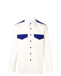 weißes und blaues Langarmhemd von Calvin Klein 205W39nyc