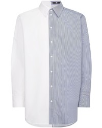 weißes und blaues Langarmhemd von Karl Lagerfeld