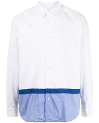 weißes und blaues Langarmhemd von Sophnet.