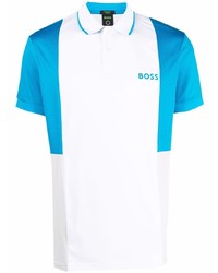 weißes und blaues Polohemd von BOSS