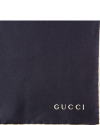 weißes und blaues Seide Einstecktuch von Gucci