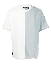 weißes und blaues T-Shirt mit einem Rundhalsausschnitt von FIVE CM