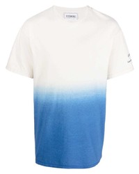 weißes und blaues T-Shirt mit einem Rundhalsausschnitt von Iceberg