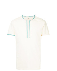 weißes und blaues T-Shirt mit einem Rundhalsausschnitt von Kent & Curwen