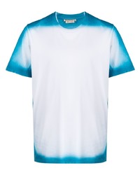 weißes und blaues T-Shirt mit einem Rundhalsausschnitt von Marni