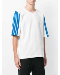 weißes und blaues T-Shirt mit einem Rundhalsausschnitt von Dima Leu