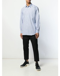 weißes und blaues vertikal gestreiftes Businesshemd von Comme Des Garcons SHIRT