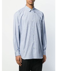 weißes und blaues vertikal gestreiftes Businesshemd von Comme Des Garcons SHIRT