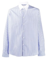 weißes und blaues vertikal gestreiftes Businesshemd von MACKINTOSH