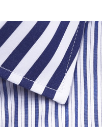 weißes und blaues vertikal gestreiftes Businesshemd von Etro